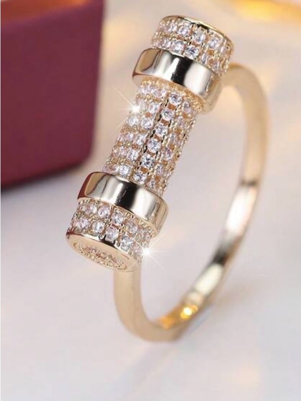 Elegant Gold Pave Horseshoe Design Ring - Women's Jewelry Western Ring